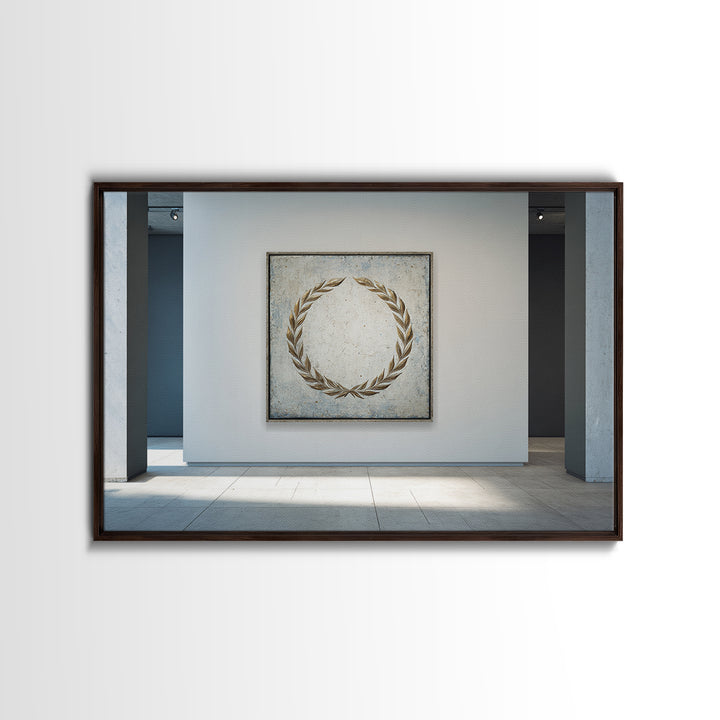 Roman Laurel Wreath Framed Canvas Print, Law Office Art, Office Wall Art, Office Decor, Fine Art, Counsel, Butterfly Art, LOA-3x2-36