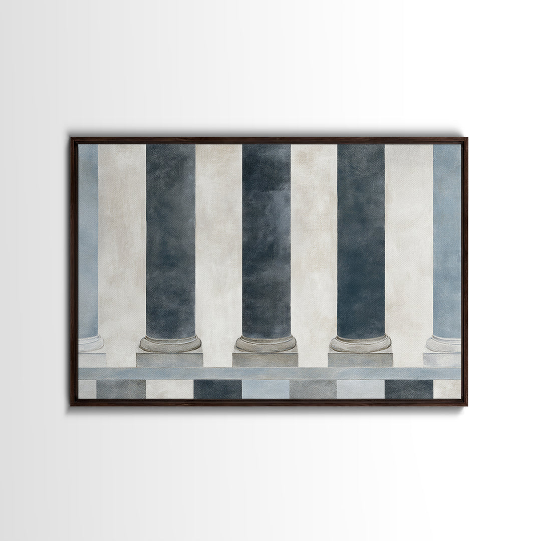 Black and White Courthouse Step Pattern as Canvas Print, Law Office Art, Modern Wall Decor, Office Decor, Abstract Art, Counsel, LOA-3x2-43