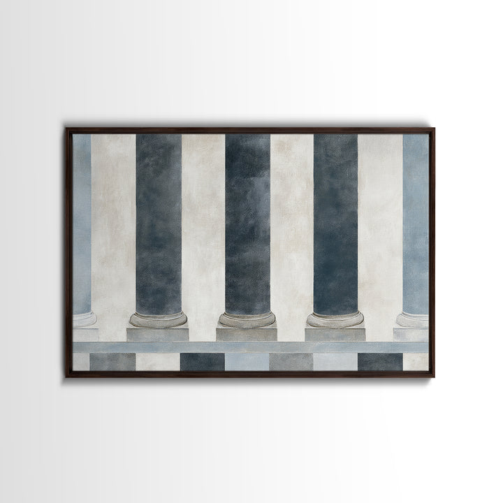 Black and White Courthouse Step Pattern as Canvas Print, Law Office Art, Modern Wall Decor, Office Decor, Abstract Art, Counsel, LOA-3x2-43