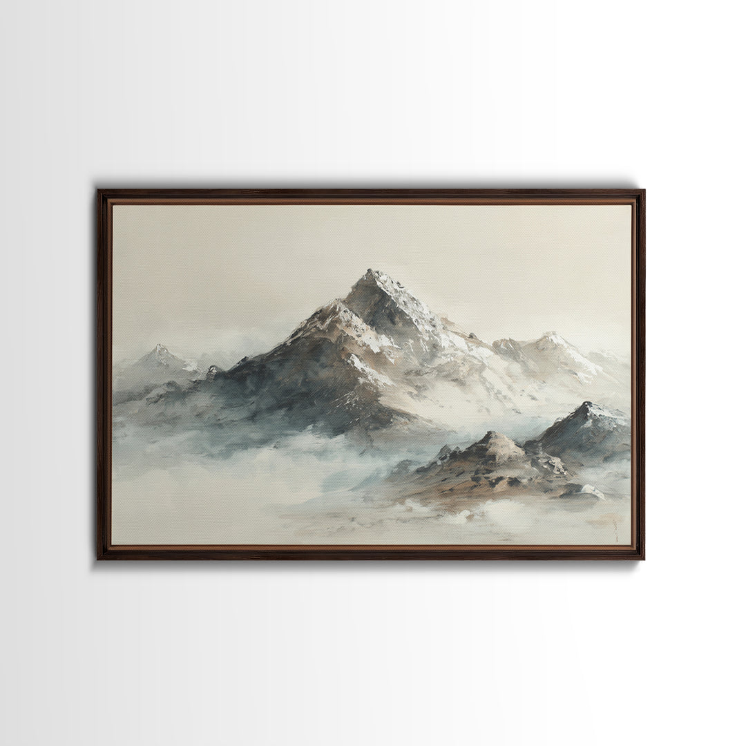 Ink Wash Mountain Symbolizing Stability Canvas Print, Law Office Art, Metal Wall Decor, Office Decor, Fine Art, Counsel, LOA-3x2-48