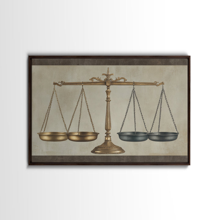 Classical Scales of Justice Canvas Print, Law Office Art, Modern Wall Decor, Office Decor, Fine Art, Counsel, Law School Gifts, LOA-3x2-53