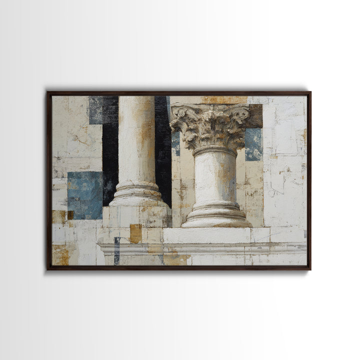 Marble Courthouse Column Study Without Building Scene Canvas Print, Law Office Art, Boho Decor, Office Decor, Counsel, LOA-3x2-55