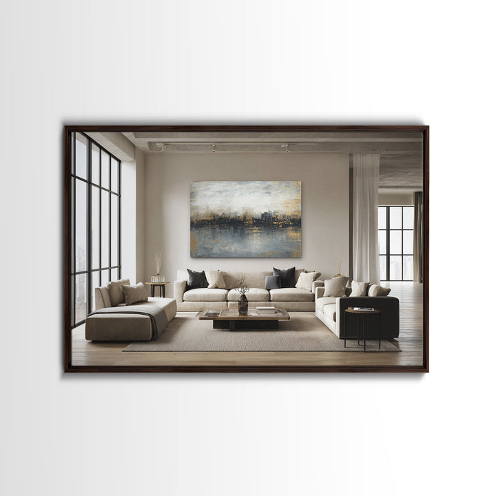 Quiet City Skyline Framed Canvas Print, Law Office Art, Law, Office Decor, Fine Art, Counsel, Modern Decor, Fine Art Print, LOA-3x2-64