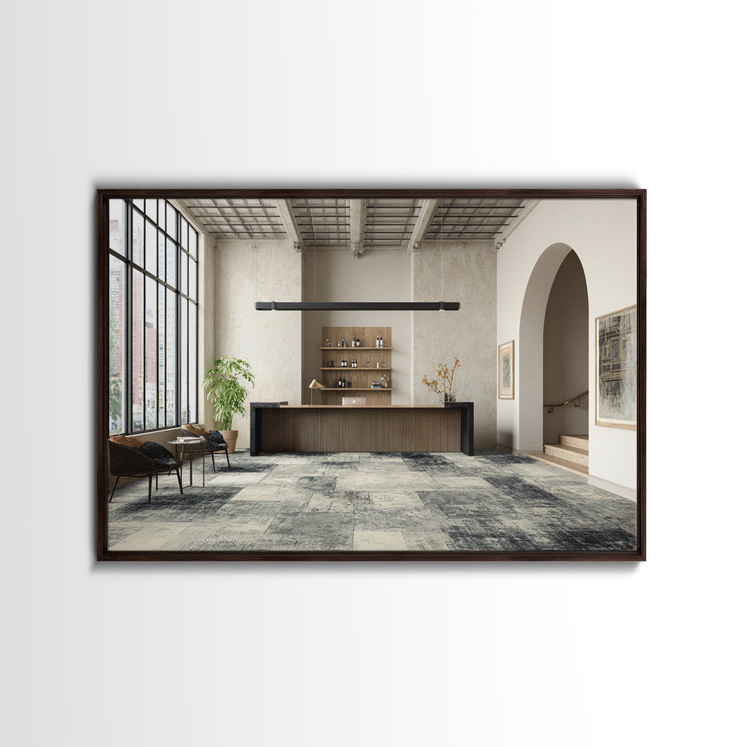 Black and White Courthouse Step Pattern as Canvas Print, Law Office Art, Washington Dc Art, Office Decor, Watercolor Art, LOA-3x2-67