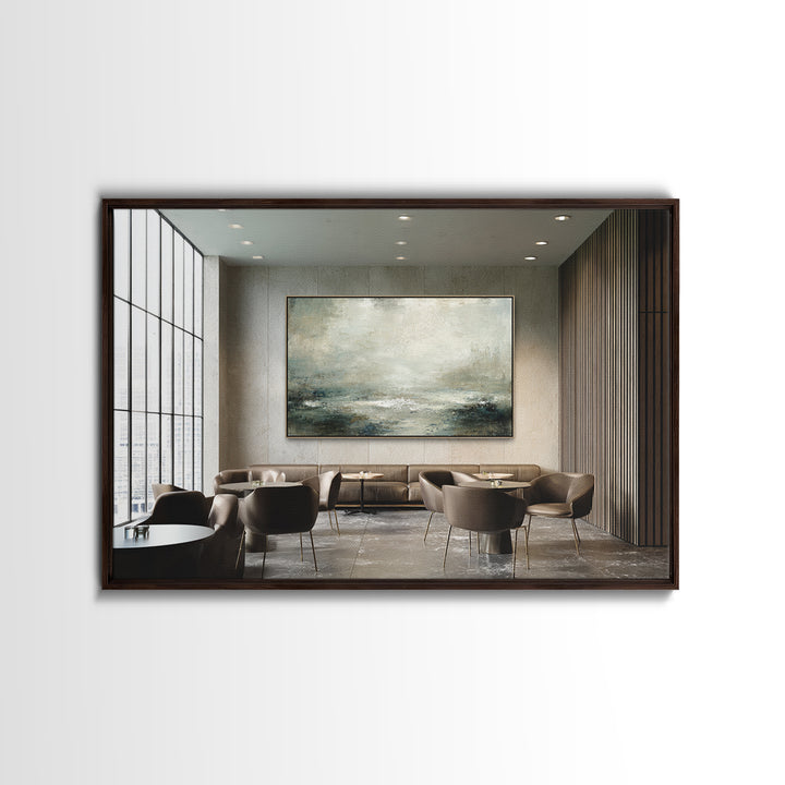Deep Green and Walnut Toned Abstract Canvas Print, Law Office Art, Gifts for Lawyers, Office Decor, Fine Art, Counsel, LOA-3x2-73