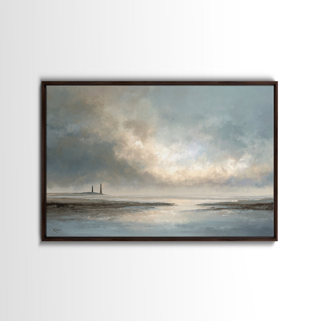 Stormy Landscape with Lighthouse as Guidance Metaphor Canvas Print, Law Office Art, Butterfly Art, Office Decor, Counsel, LOA-3x2-87
