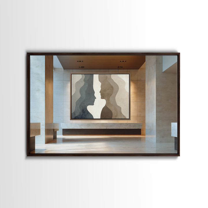 Diplomatic Handshake Silhouette Framed Canvas Print, Law Office Art, Law School Gifts, Office Decor, Abstract Art, Counsel, LOA-3x2-95