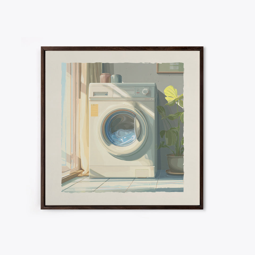 Washing Machine Icon Graphic Without Text Canvas Print, Laundry Room Art, Custom Wall Art, Living Room Decor, Fine Art, Clean, LRA-1x1-10