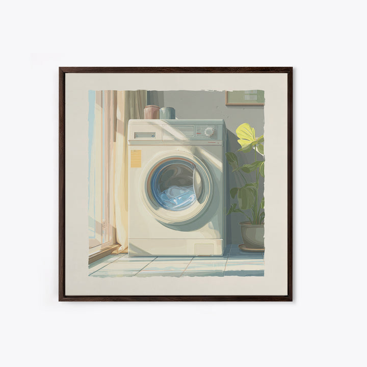 Washing Machine Icon Graphic Without Text Canvas Print, Laundry Room Art, Custom Wall Art, Living Room Decor, Fine Art, Clean, LRA-1x1-10