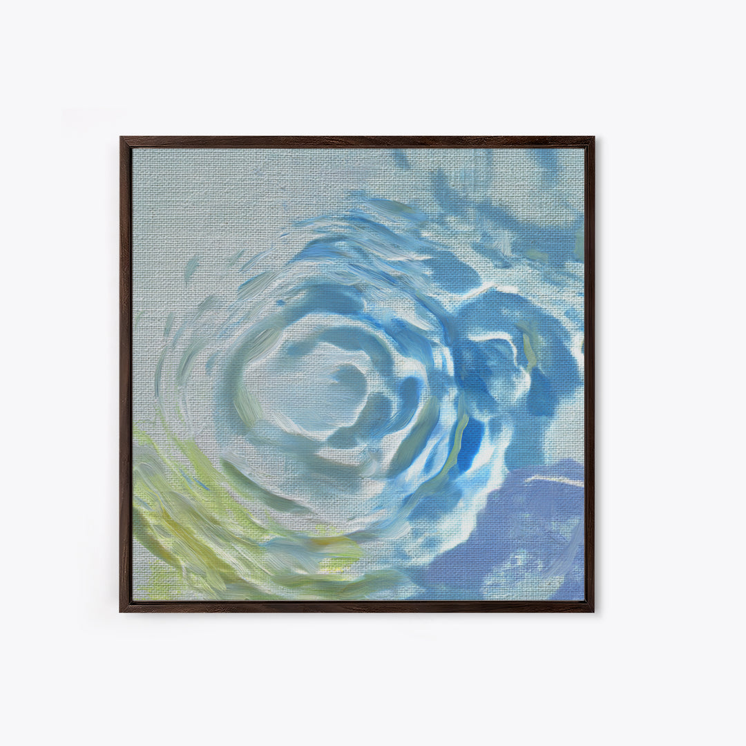Clean Blue Water Ripple Abstraction Canvas Print, Laundry Room Art, Retro Wall Art, Living Room Decor, Abstract Art, Clean, LRA-1x1-18