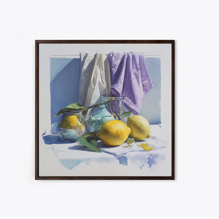 Lemon and Clean Linen Still Life Canvas Print, Laundry Room Art, Printable Art, Living Room Decor, Clean, Whimsical Art, LRA-1x1-3