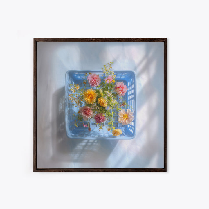 Blue Laundry Basket Canvas Print, Laundry Room Art, Apartment Wall Art, Living Room Decor, Watercolor Art, Clean, LRA-1x1-5