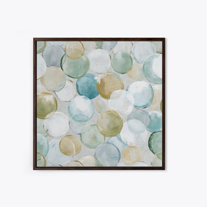 Soap Bubbles Rendered as Playful Abstract Circles Canvas Print, Laundry Room Art, Gallery Wall Prints, Living Room Decor, Clean, LRA-1x1-54