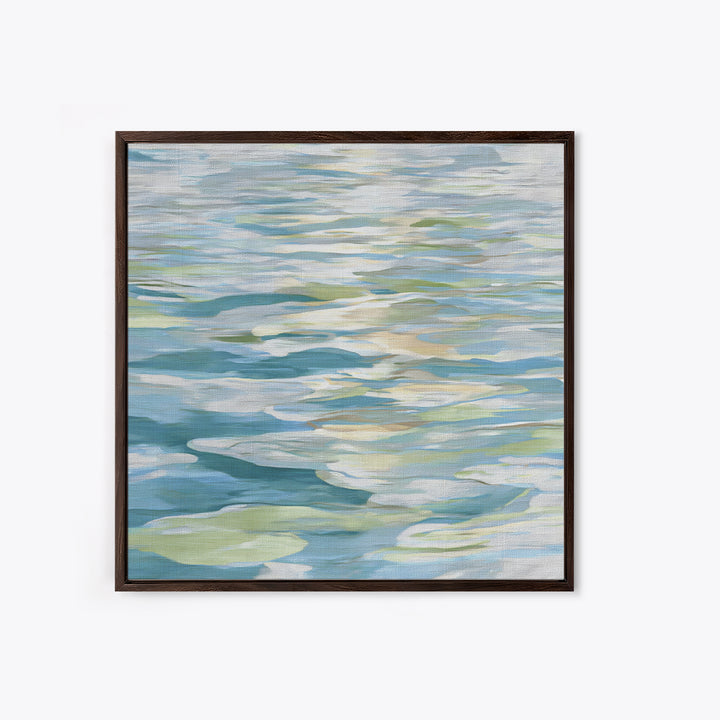 Clean Blue Water Ripple Abstraction Framed Canvas Print, Laundry Room Art, Whimsical Art, Living Room Decor, Fine Art, Clean, LRA-1x1-66