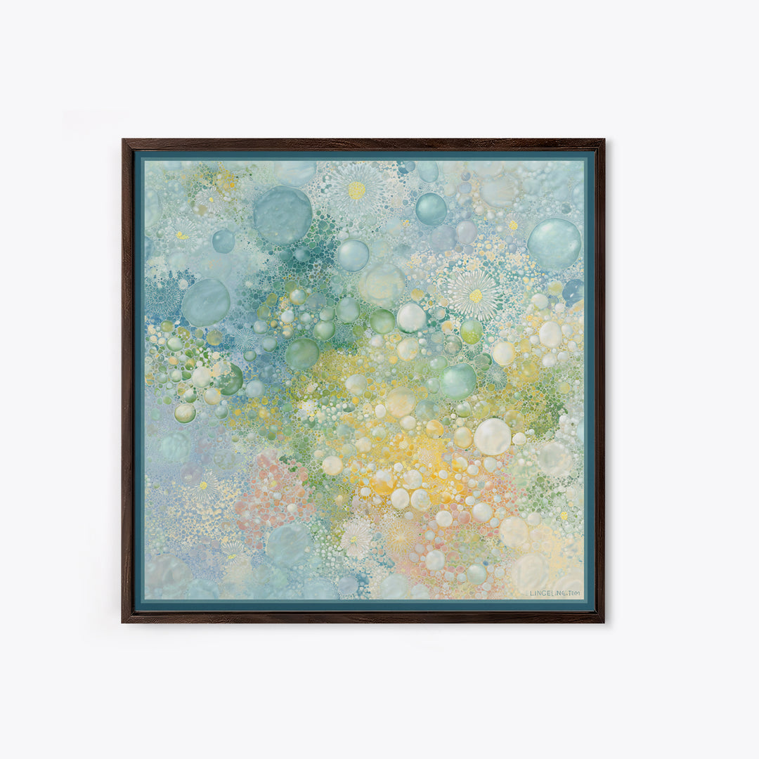 Abstract Suds and Bubbles Framed Canvas Print, Laundry Room Art, Downloadable Art, Living Room Decor, Fine Art, Clean, LRA-1x1-70