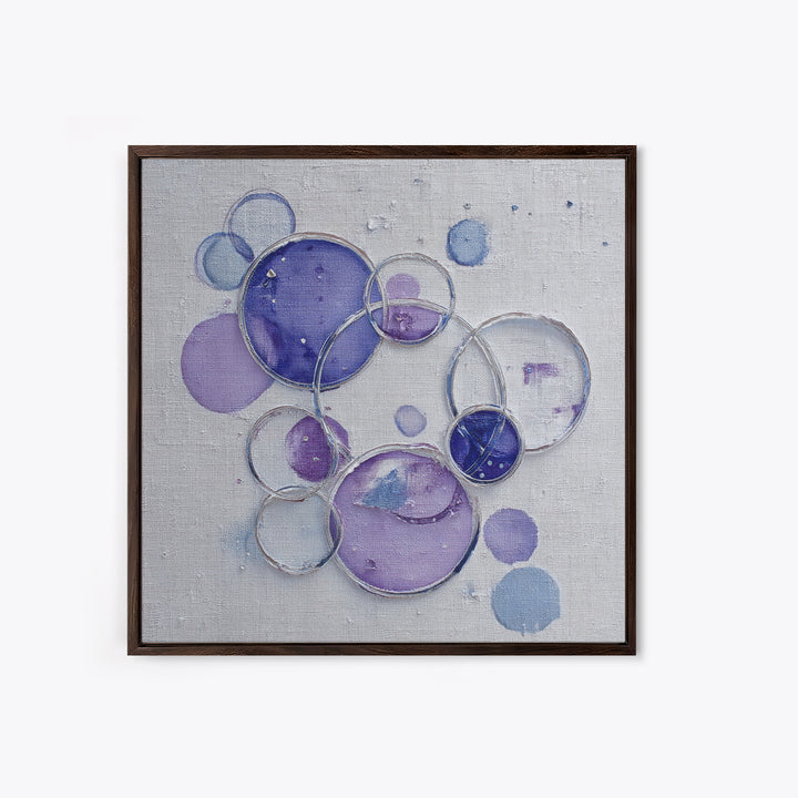 Soap Bubbles Rendered as Playful Abstract Circles Canvas Print, Laundry Room Art, Gallery Decor, Living Room Decor, Clean, LRA-1x1-78
