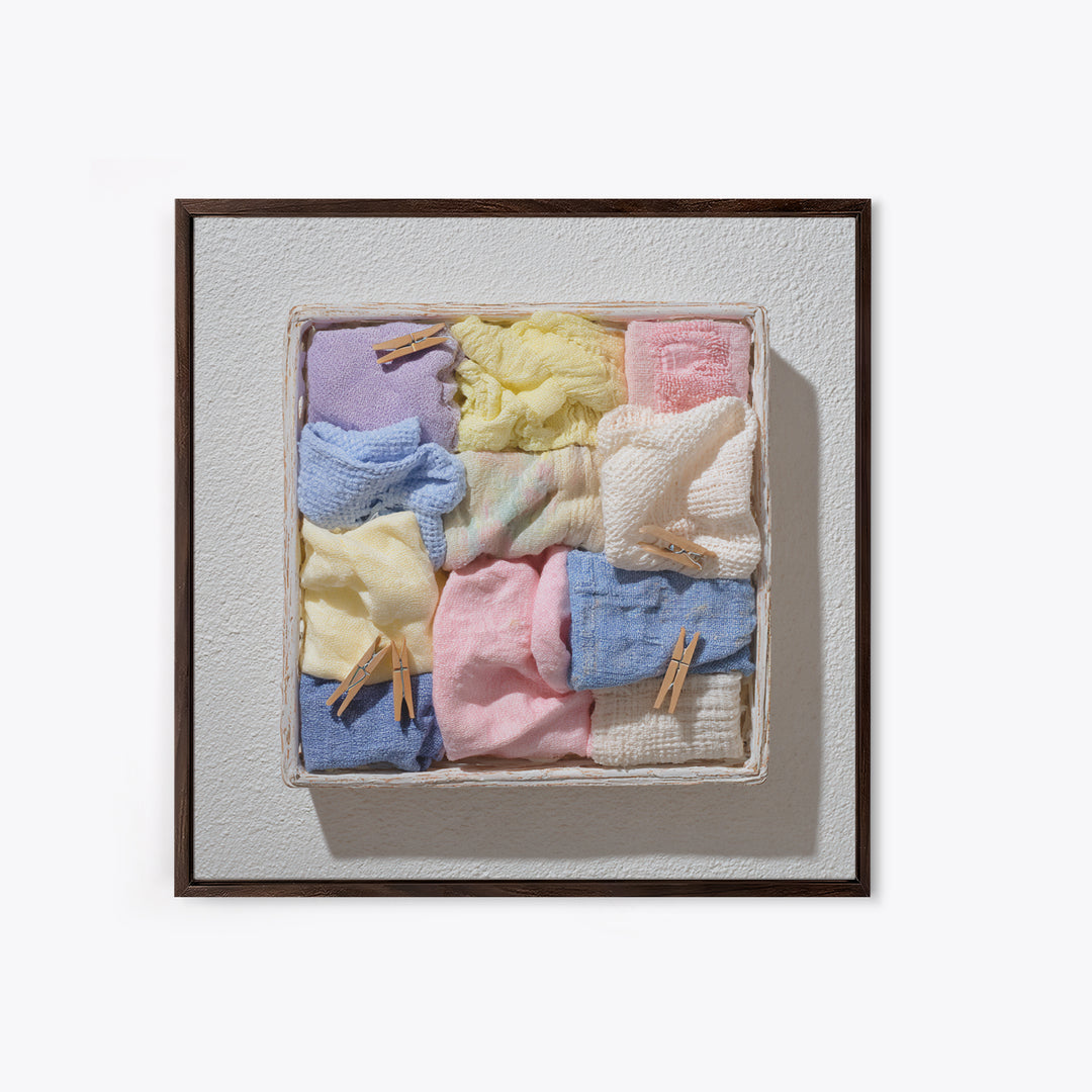Basket of Folded Towels Canvas Print, Laundry Room Art, Modern Decor, Living Room Decor, Fine Art, Clean, Wall Decor, LRA-1x1-86