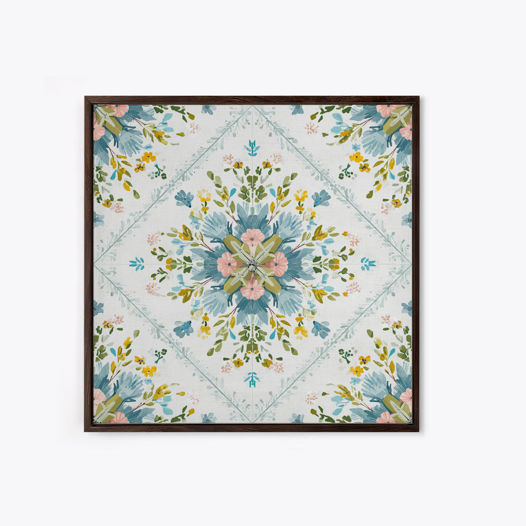 Clothespin Bouquet in Folk Art Style Canvas Print, Laundry Room Art, Apartment Wall Art, Living Room Decor, Fine Art, Clean, LRA-1x1-92