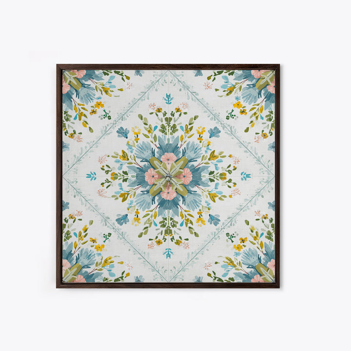 Clothespin Bouquet in Folk Art Style Canvas Print, Laundry Room Art, Apartment Wall Art, Living Room Decor, Fine Art, Clean, LRA-1x1-92