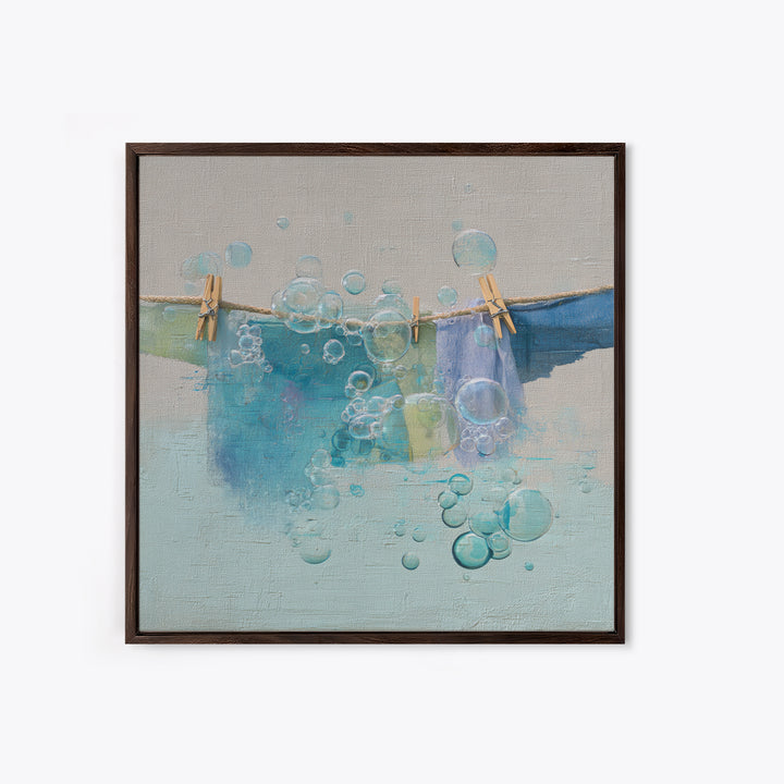 Abstract Suds and Bubbles Canvas Print, Laundry Room Art, Digital Art Print, Living Room Decor, Abstract Art, Clean, LRA-1x1-94