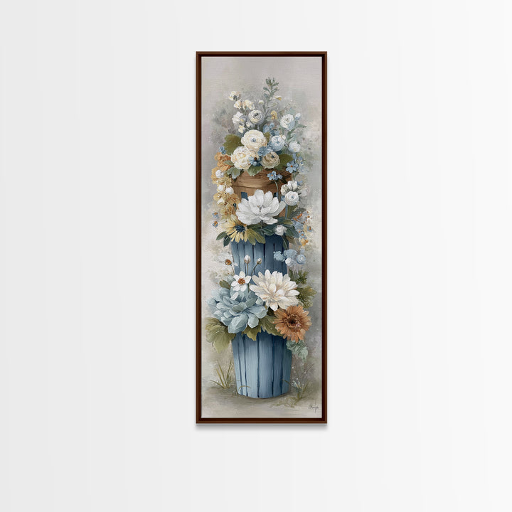 Blue Laundry Basket Canvas Print, Laundry Room Art, Room Decor, Living Room Decor, Fine Art, Clean, New Home Gift, LRA-1x3-17