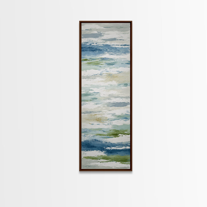 Clean Blue Water Ripple Abstraction Framed Canvas Print, Laundry Room Art, Living Room Decor, Abstract Art, Clean, LRA-1x3-54