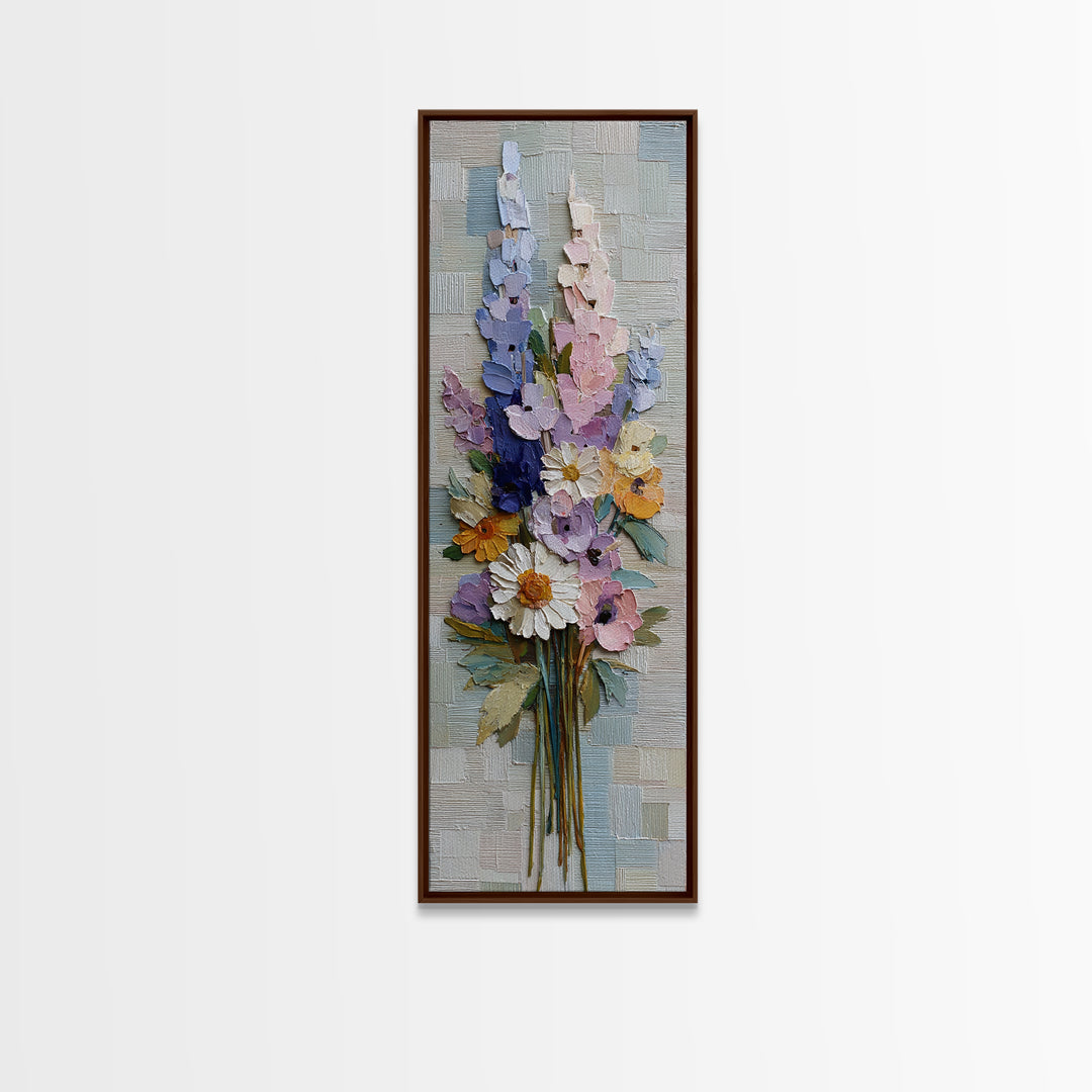 Clothespin Bouquet in Folk Art Style Canvas Print, Laundry Room Art, Digital Print, Living Room Decor, Fine Art, Clean, LRA-1x3-56
