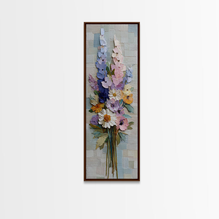 Clothespin Bouquet in Folk Art Style Canvas Print, Laundry Room Art, Digital Print, Living Room Decor, Fine Art, Clean, LRA-1x3-56