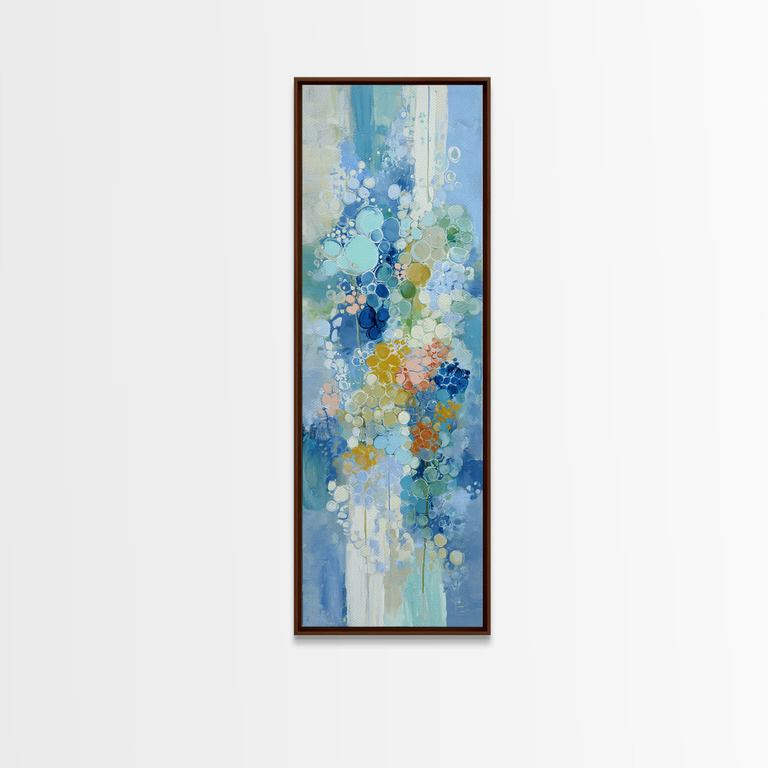 Abstract Suds and Bubbles Framed Canvas Print, Laundry Room Art, Gallery Wall Prints, Living Room Decor, Abstract Art, Clean, LRA-1x3-58