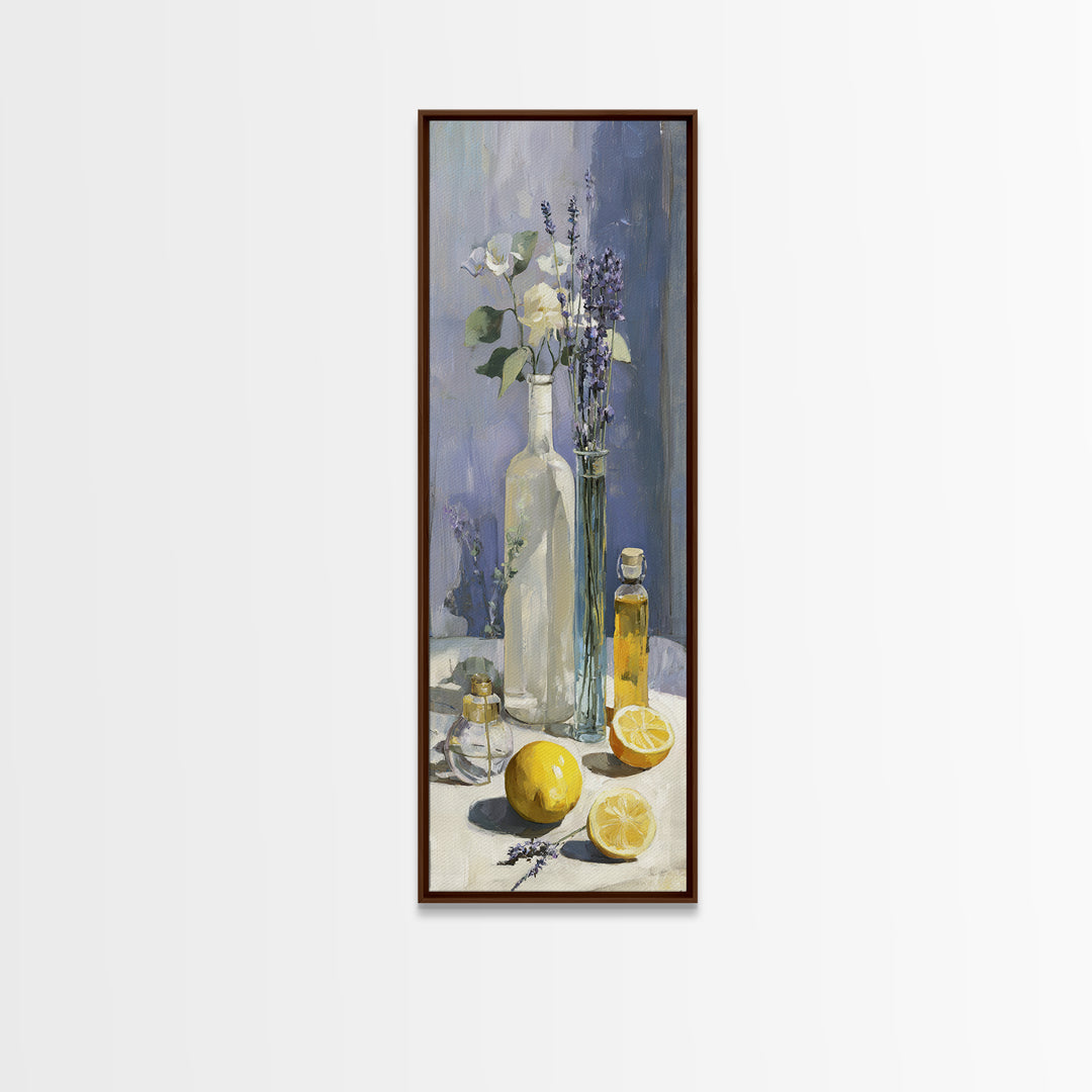 Lemon and Clean Linen Still Life Canvas Print, Laundry Room Art, Laundry Room Decor, Living Room Decor, Abstract Art, Clean, LRA-1x3-63