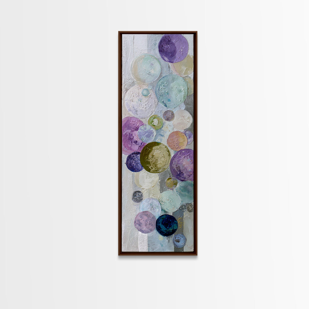 Soap Bubbles Rendered as Playful Abstract Circles Canvas Print, Laundry Room Art, Modern Decor, Living Room Decor, Clean, LRA-1x3-66