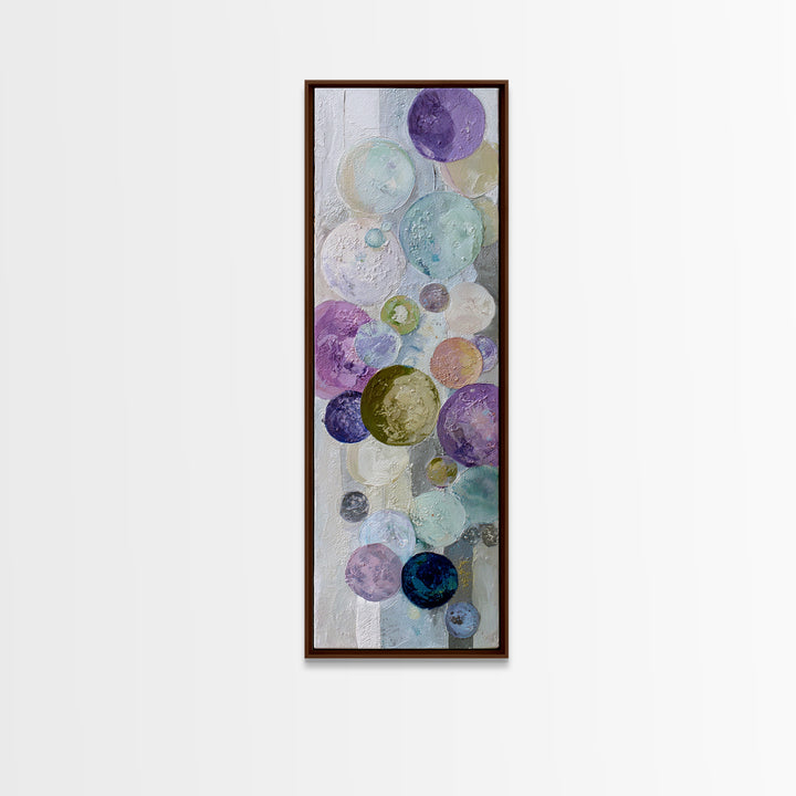 Soap Bubbles Rendered as Playful Abstract Circles Canvas Print, Laundry Room Art, Modern Decor, Living Room Decor, Clean, LRA-1x3-66
