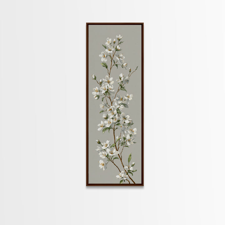 Fresh Cotton Branch Botanical Study Canvas Print, Laundry Room Art, Minimalist Wall Art, Living Room Decor, Fine Art, Clean, LRA-1x3-67