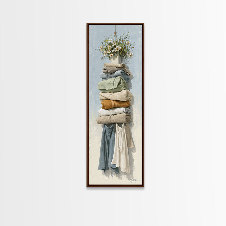 Farmhouse Laundry Sign Ornament Without Words Canvas Print, Laundry Room Art, Contemporary Art, Living Room Decor, Clean, LRA-1x3-7