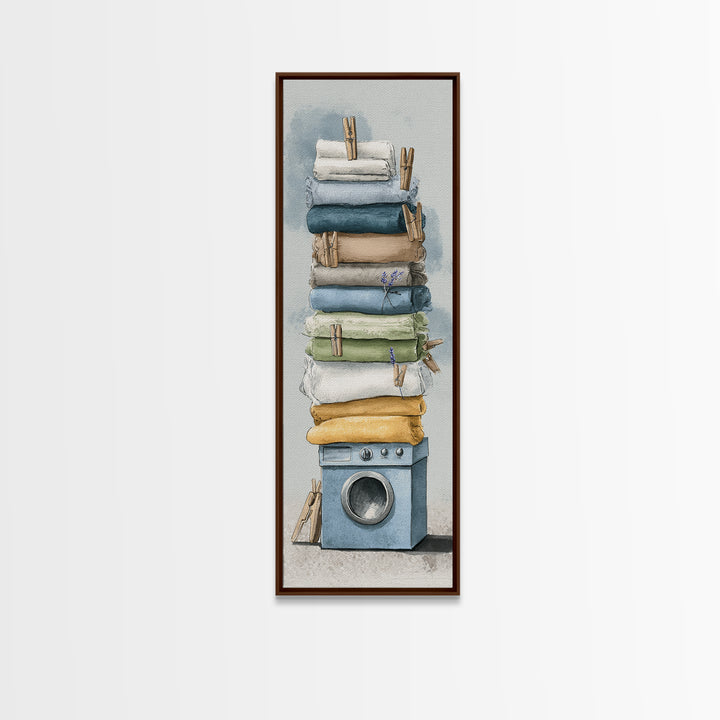 Washing Machine Icon Graphic Without Text Framed Canvas Print, Laundry Room Art, Apartment Wall Art, Living Room Decor, Clean, LRA-1x3-70
