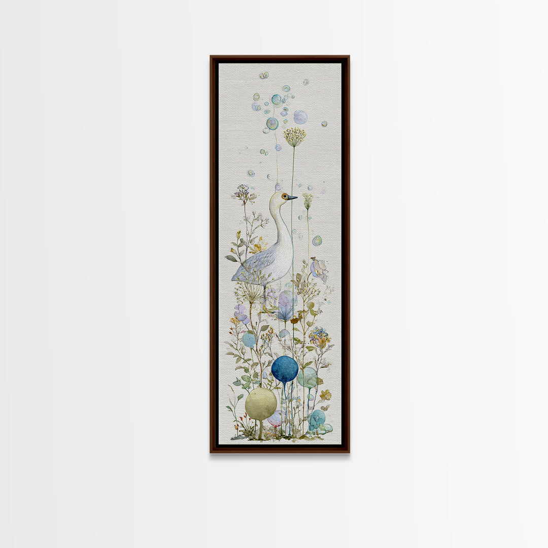 Duck and Bubbles Whimsical Watercolor Framed Canvas Print, Laundry Room Art, Farmhouse Wall Art, Living Room Decor, Clean, LRA-1x3-75