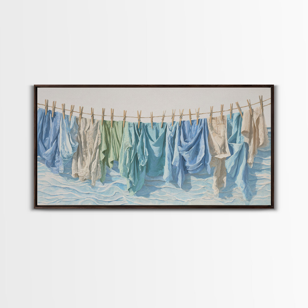 Clean Blue Water Ripple Abstraction Framed Canvas Print, Laundry Room Art, Fine Art Print, Living Room Decor, Abstract Art, LRA-2x1-38