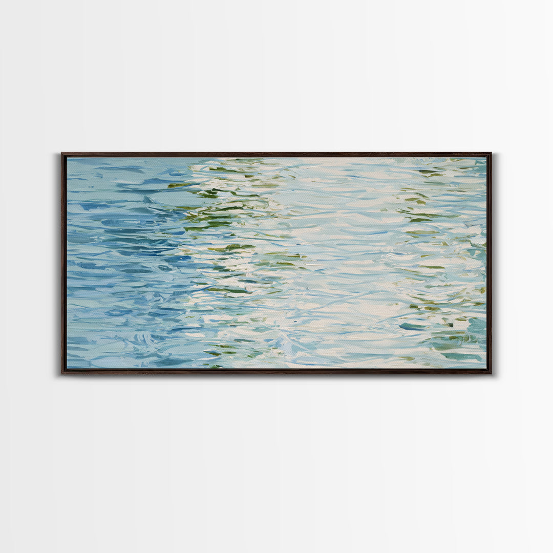 Clean Blue Water Ripple Abstraction Canvas Print, Laundry Room Art, Room Decor, Living Room Decor, Abstract Art, Clean, LRA-2x1-62