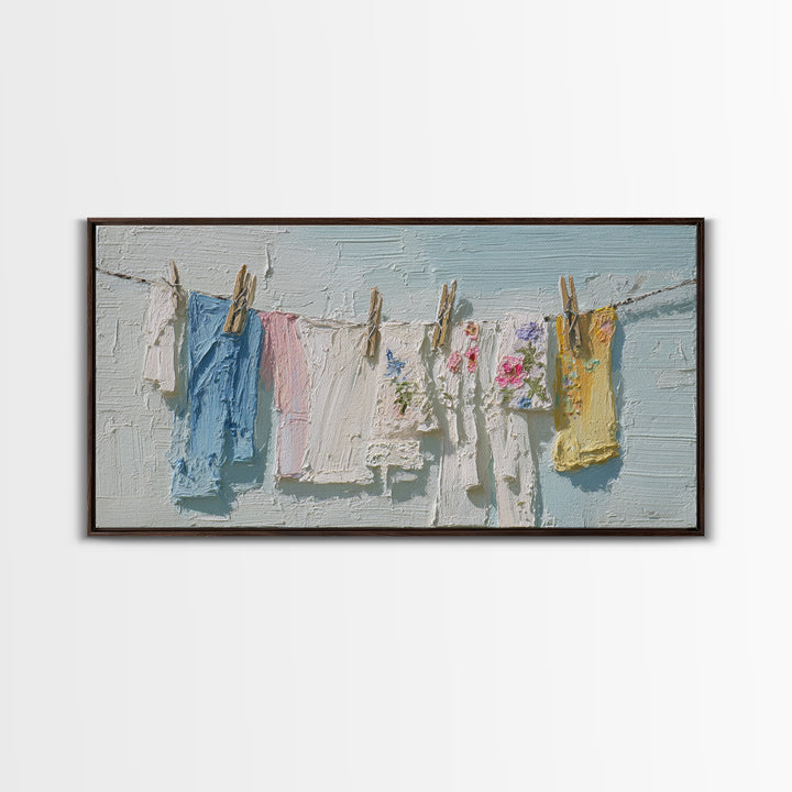 Linen Texture Abstract Framed Canvas Print, Laundry Room Art, Luxury Decor, Living Room Decor, Abstract Art, Clean, LRA-2x1-8