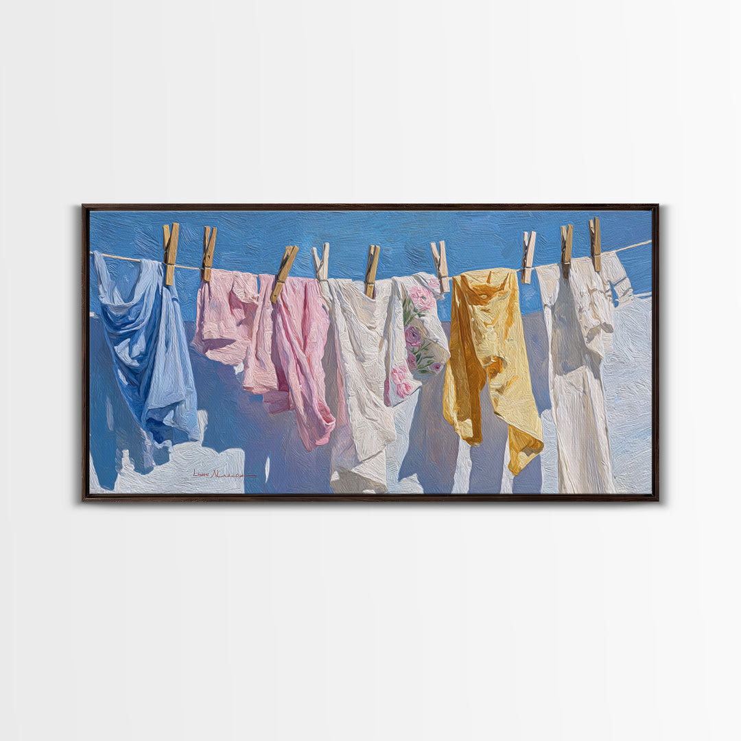 Clean Blue Water Ripple Abstraction Framed Canvas Print, Laundry Room Art, Wall Decor, Living Room Decor, Abstract Art, Clean, LRA-2x1-86