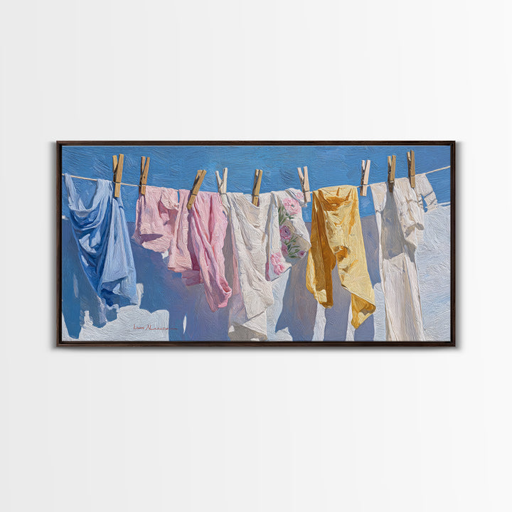 Clean Blue Water Ripple Abstraction Framed Canvas Print, Laundry Room Art, Wall Decor, Living Room Decor, Abstract Art, Clean, LRA-2x1-86