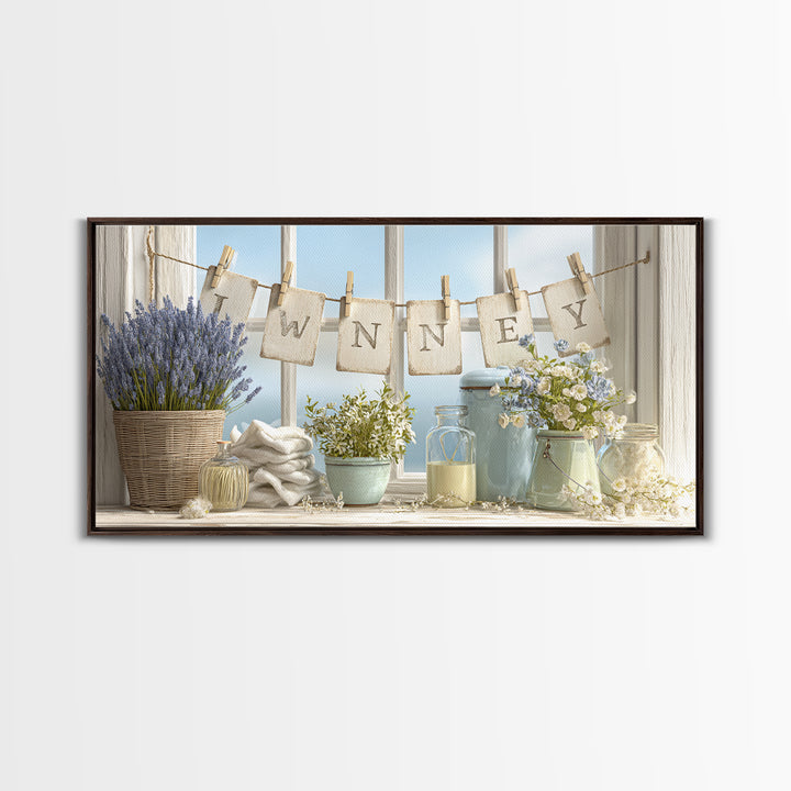 Farmhouse Laundry Sign Ornament Without Words Canvas Print, Laundry Room Art, Farmhouse Wall Art, Living Room Decor, Clean, LRA-2x1-87