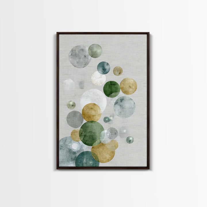 Soap Bubbles Rendered as Playful Abstract Circles Canvas Print, Laundry Room Art, Living Room Decor, Abstract Art, Clean, LRA-2x3-14