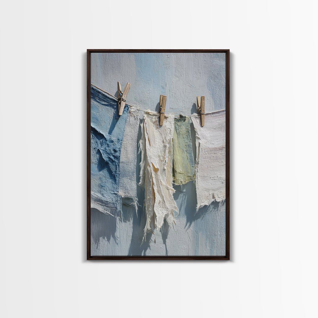 Clean Blue Water Ripple Abstraction Framed Canvas Print, Laundry Room Art, Boho Decor, Living Room Decor, Fine Art, Clean, LRA-2x3-26