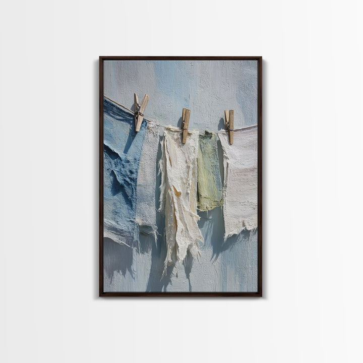 Clean Blue Water Ripple Abstraction Framed Canvas Print, Laundry Room Art, Boho Decor, Living Room Decor, Fine Art, Clean, LRA-2x3-26