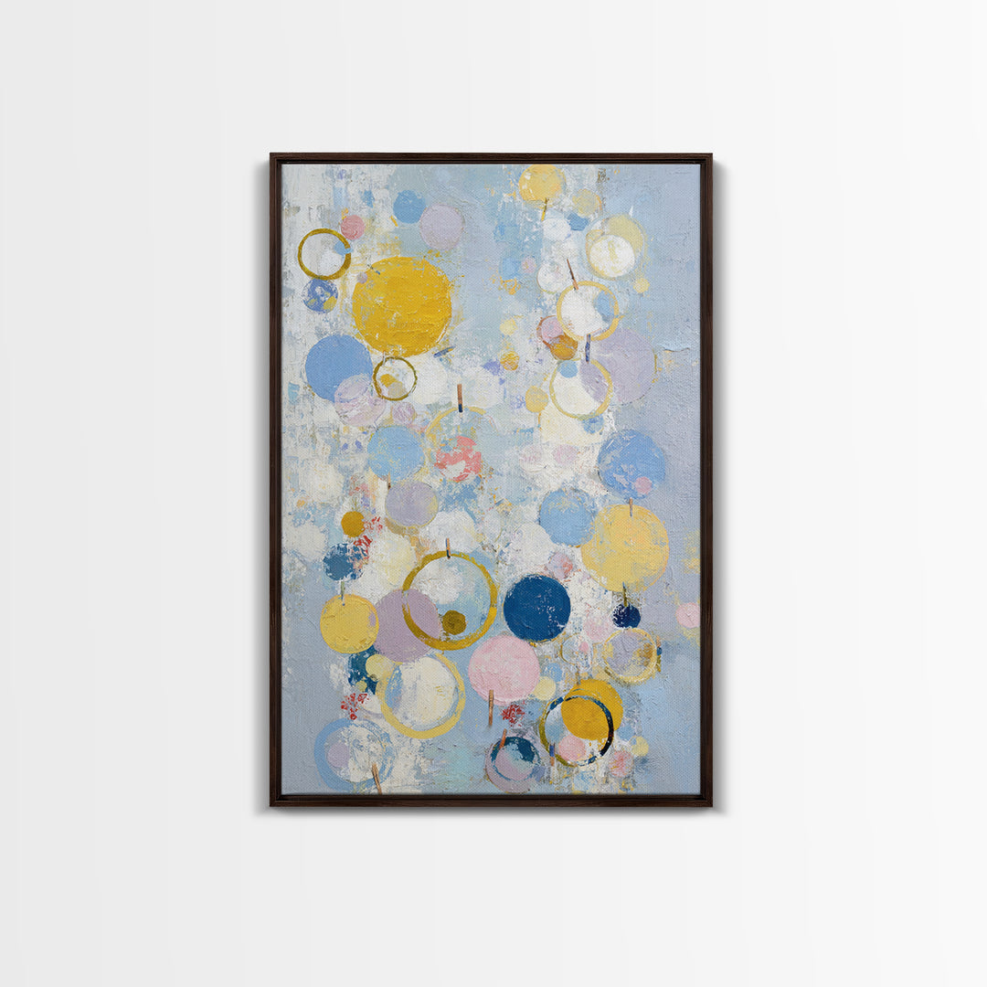 Soap Bubbles Rendered as Playful Abstract Circles Canvas Print, Laundry Room Art, Digital Wall Art, Living Room Decor, Clean, LRA-2x3-62