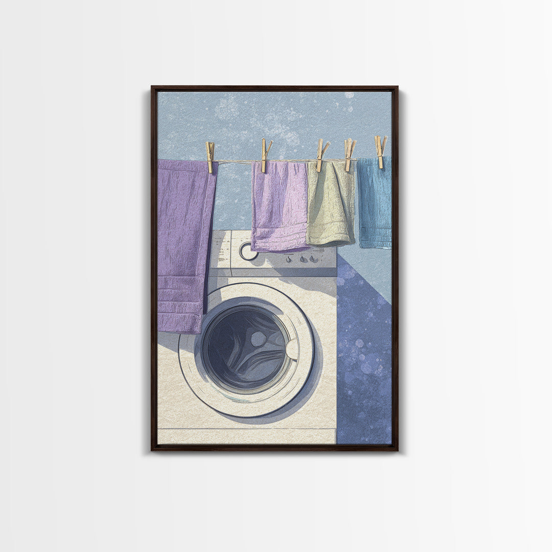 Washing Machine Icon Graphic Without Text Canvas Print, Laundry Room Art, Wall Decor, Living Room Decor, Oil Painting, Clean, LRA-2x3-66