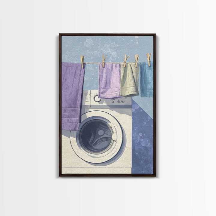 Washing Machine Icon Graphic Without Text Canvas Print, Laundry Room Art, Wall Decor, Living Room Decor, Oil Painting, Clean, LRA-2x3-66