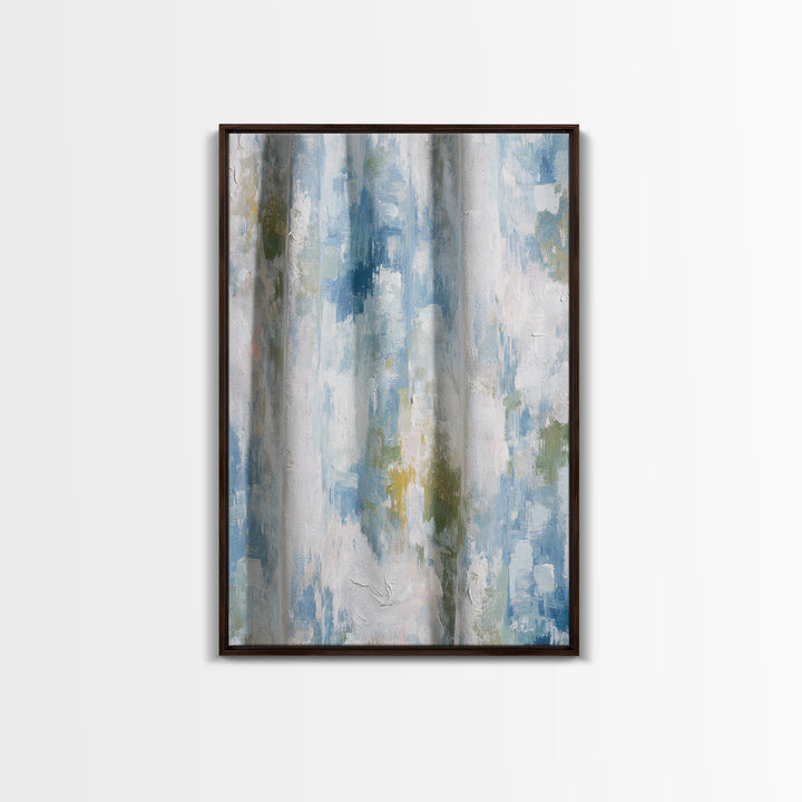 Linen Texture Abstract Framed Canvas Print, Laundry Room Art, Digital Print, Living Room Decor, Clean, Custom Wall Art, LRA-2x3-68