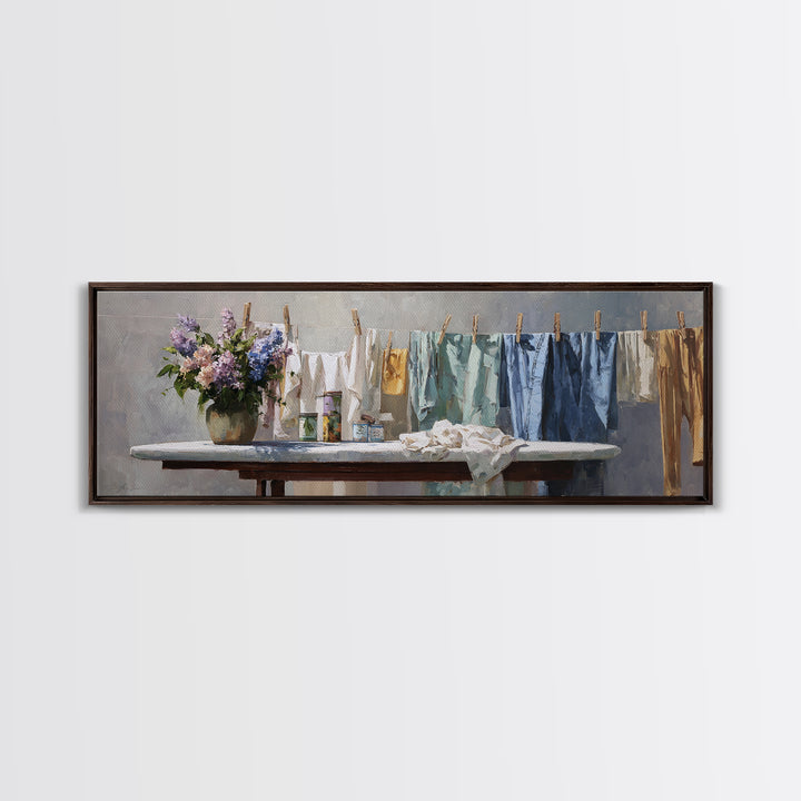 Ironing Board Still Life Canvas Print, Laundry Room Art, Minimalist Wall Art, Living Room Decor, Fine Art, Clean, Neutral Decor, LRA-3x1-16